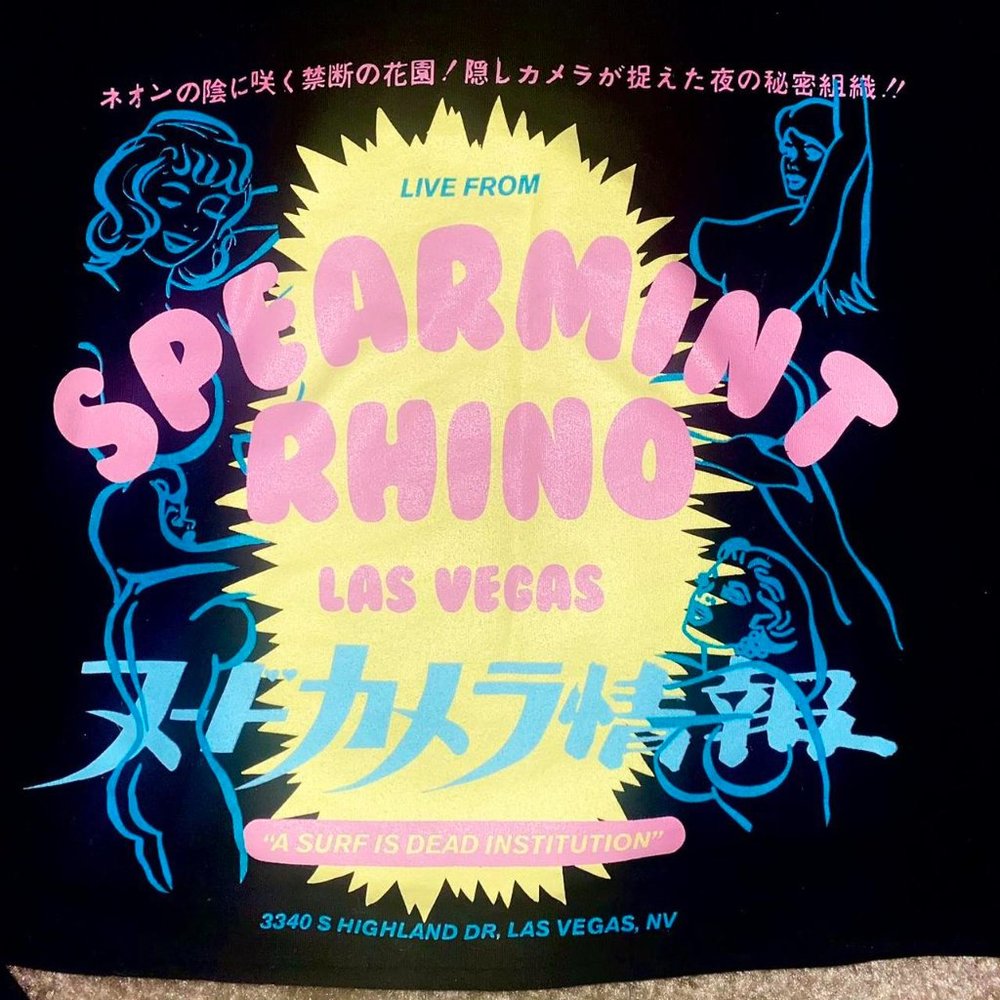 Y2K Cropped Surf is Dead Spearmint Rhino Las Vegas Long Sleeve Graphic - Picture 4 of 4